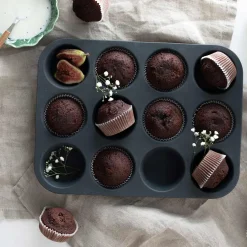 Bake Muffinsform 12 stk Silikon Brun<CHRISTIANIA 1739 Best