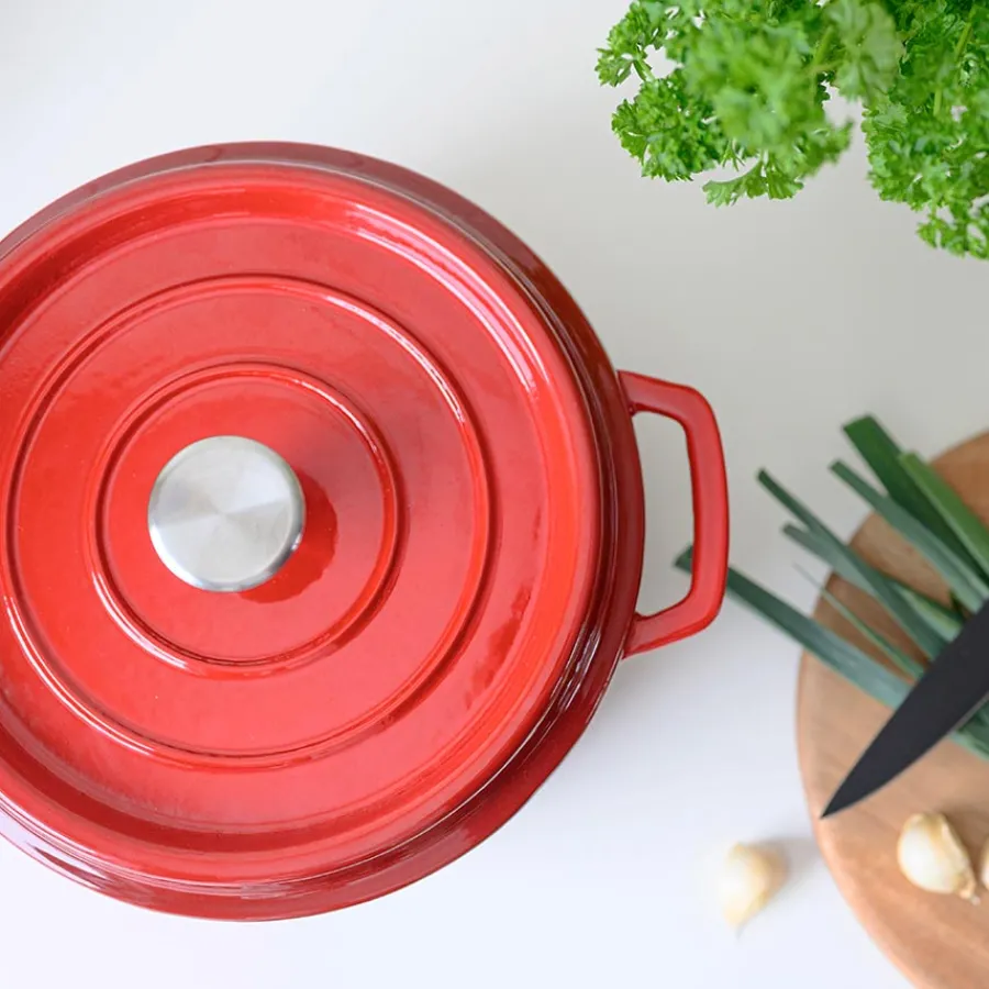 Støpejernsgryte 5L Rød<CHRISTIANIA 1739 New