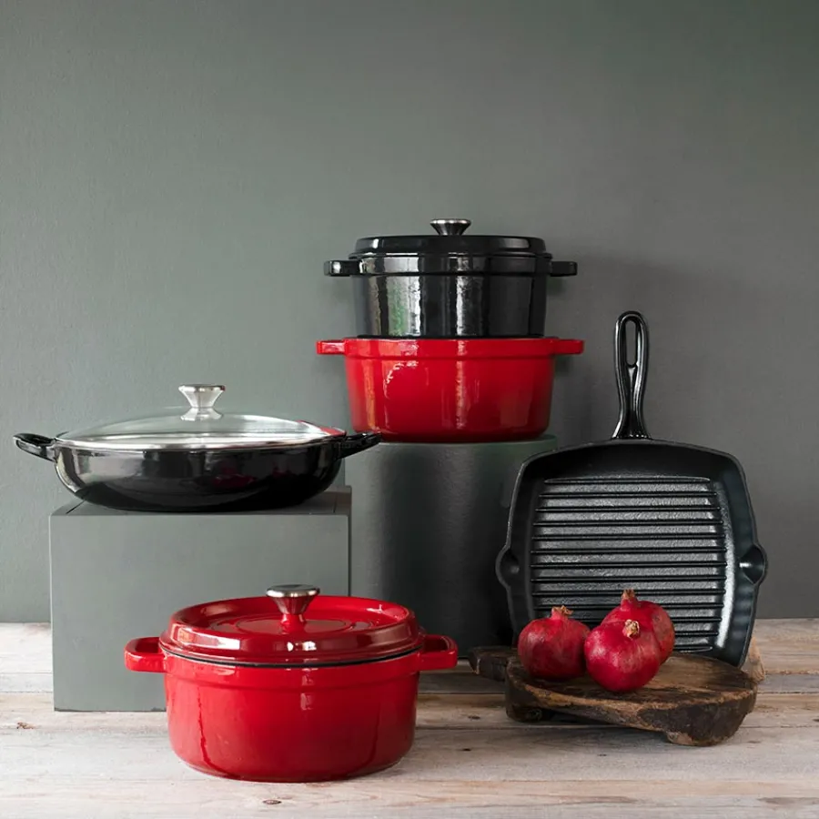 Støpejernsgryte med Glasslokk 3,9L Sort<CHRISTIANIA 1739 New