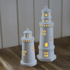 Fyrtårn Lykt 25 cm – Porsgrund Porselen | Maritim stemning med LED<PORSGRUNDS PORSELÆNSFABRIK Online