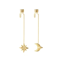 Julepynt 2024 Lysholder Sett Måne & Stjerne 18kt Forgylt<GEORG JENSEN Hot