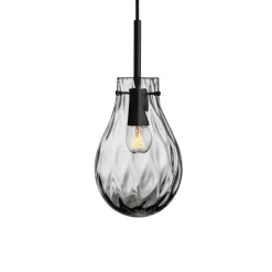 Dråpe Dobbeltoptikk Pendellampe Lys Røkgrå<HADELAND GLASSVERK Outlet