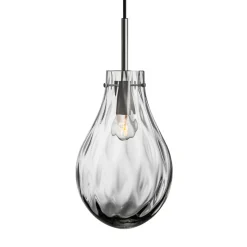 Dråpe Dobbeltoptikk Pendellampe Lys Røkgrå<HADELAND GLASSVERK Outlet