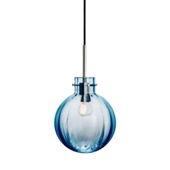 Krystallkule Taklampe Optikk Stålblå<HADELAND GLASSVERK Sale