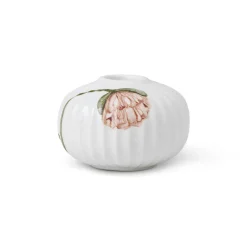Kähler Hammershøi Poppy Lysestake 7,5cm Hvit m/Dekor<KÄHLER DESIGN New