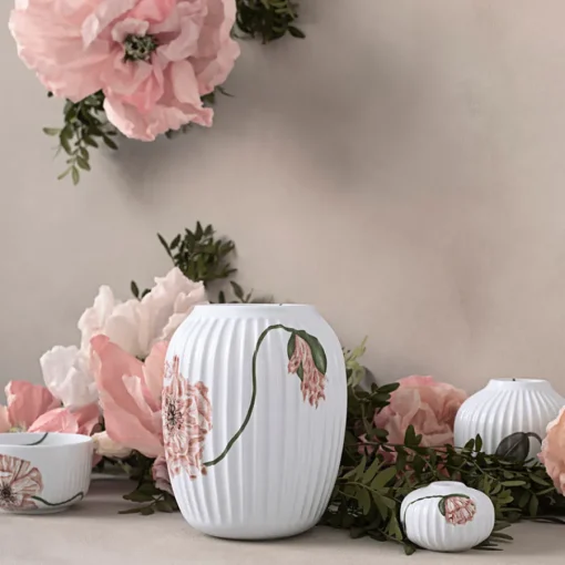 Kähler Hammershøi Poppy Lysestake 7,5cm Hvit m/Dekor<KÄHLER DESIGN New