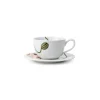 Kähler Hammershøi Poppy Tekopp m/Skål 38cl Hvit m/Dekor<KÄHLER DESIGN Sale