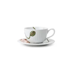 Kähler Hammershøi Poppy Tekopp m/Skål 38cl Hvit m/Dekor<KÄHLER DESIGN Sale