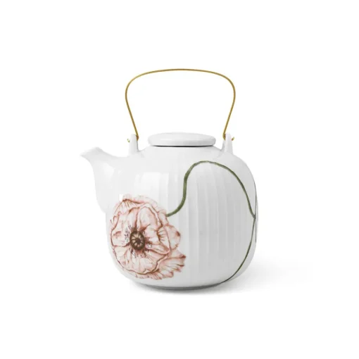 Kähler Hammershøi Poppy Tekanne 1,2L Hvit m/Dekor<KÄHLER DESIGN Online
