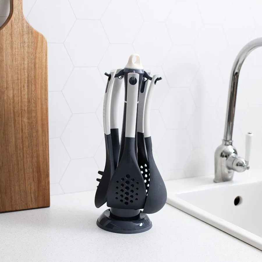 Kjøkkenredskap 5 Deler Med Stativ 31,5cm Grå<BØRSCOMPAGNIET AS Clearance