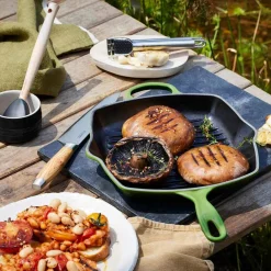 Grillpanne Støpejern 26cm Bamboo Green<LE CREUSET Clearance