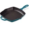 Kvadratisk Grillpanne Støpejern 26cm Deep Teal<LE CREUSET