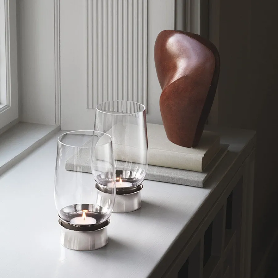 LUMIS FYRFADSSTAGE RUSTRIT STÅL GLAS<GEORG JENSEN