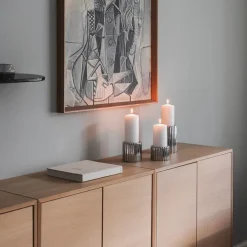Løve Vinje Telysholder Rustfritt Stål 9cm Sølv<LØVE Sale