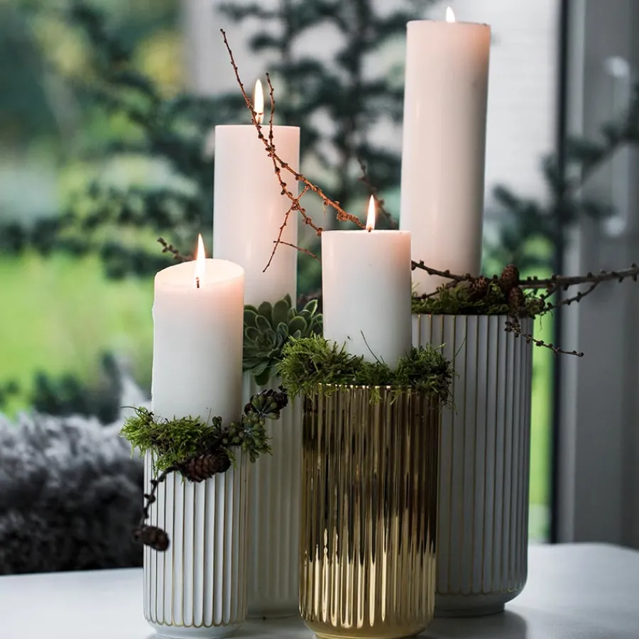 Porcelæn Vase 20,5cm Gull<LYNGBY Clearance