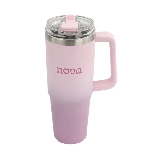 Dynamic Termokopp m/Sugerør 1,1L Rosa<NOVA Discount
