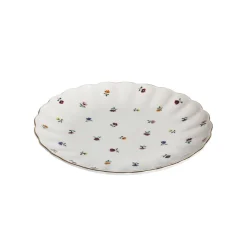 Lilly Asjett m/Blomster og Gullkant 21cm Hvit<NOVA Best