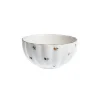 Lilly Bolle m/Blomster og Gullkant 13cm Hvit<NOVA New