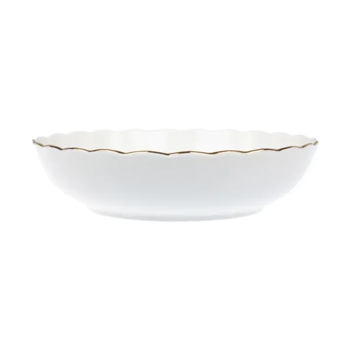 Lilly Dyp Tallerken 20cm Hvit m/Gullkant<NOVA Online