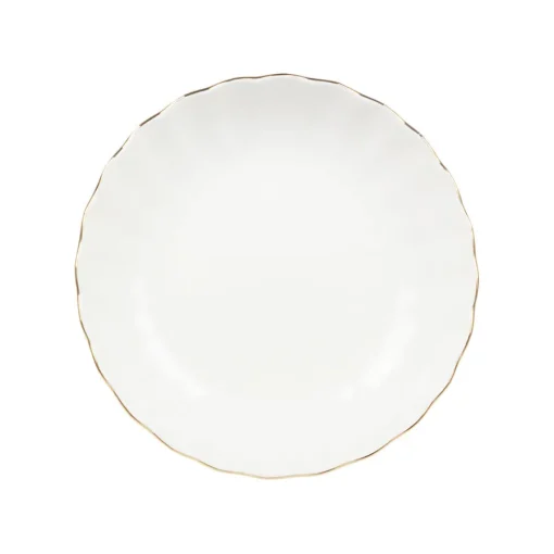 Lilly Dyp Tallerken 20cm Hvit m/Gullkant<NOVA Online
