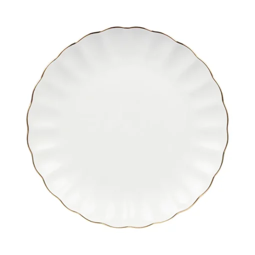 Lilly Tallerken 21cm Hvit m/Gullkant<NOVA Clearance