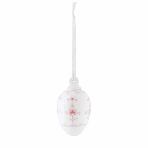 Porselenegg Stråmønster 4,5cm Rosa<PORSGRUNDS PORSELÆNSFABRIK Clearance