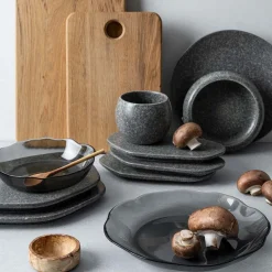 Porsgrunds Porselænsfabrik Natur Organisk Asjett 19,5cm Mørk Granitt<PORSGRUNDS PORSELÆNSFABRIK Outlet