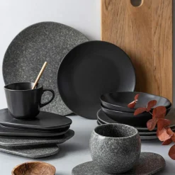 Porsgrunds Porselænsfabrik Natur Organisk Asjett 19,5cm Mørk Granitt<PORSGRUNDS PORSELÆNSFABRIK Outlet