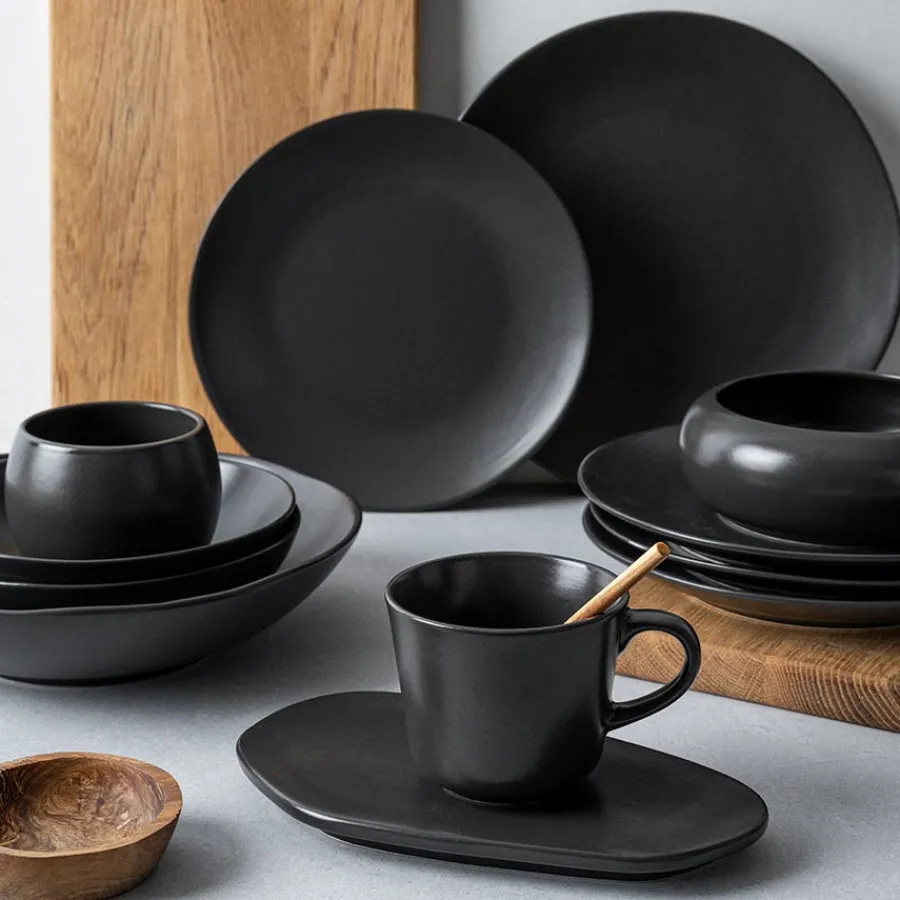 Porsgrunds Porselænsfabrik Natur Dyp Tallerken 24cm Matt Sort<PORSGRUNDS PORSELÆNSFABRIK Outlet