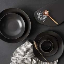 Porsgrunds Porselænsfabrik Natur Dyp Tallerken 24cm Matt Sort<PORSGRUNDS PORSELÆNSFABRIK Outlet