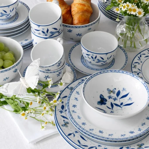 Porsgrunds Porselænsfabrik Bluebird Flower Tallerken Flat 22 cm<PORSGRUNDS PORSELÆNSFABRIK Outlet