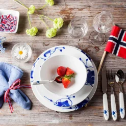 Porsgrunds Porselænsfabrik Maxistrå Blå Tallerken Flat 22 cm<PORSGRUNDS PORSELÆNSFABRIK Discount