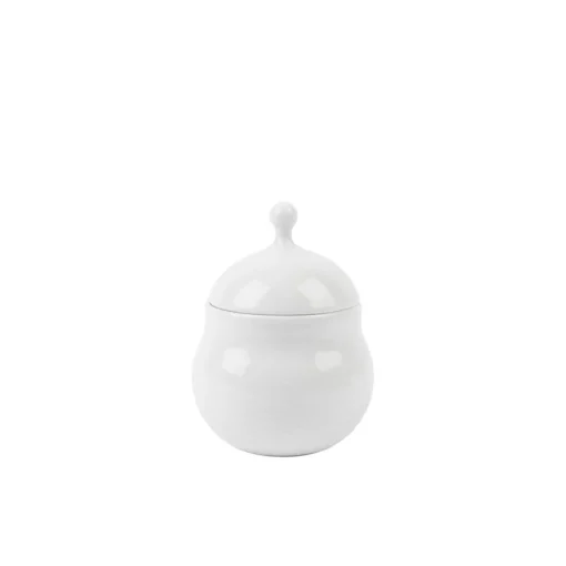 Porsgrunds Porselænsfabrik Bølge Hvitt Bonbonniere 12,5 cm<PORSGRUNDS PORSELÆNSFABRIK Outlet
