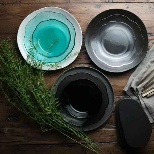 Porsgrunds Porselænsfabrik Asjett 22cm Koksgrått Glass 4pk<PORSGRUNDS PORSELÆNSFABRIK Clearance