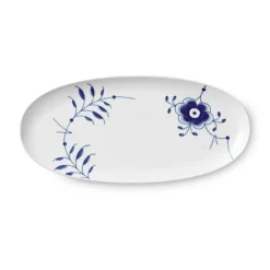 Blå Mega Riflet Ovalt Serveringsfat 37 cm<ROYAL COPENHAGEN Best
