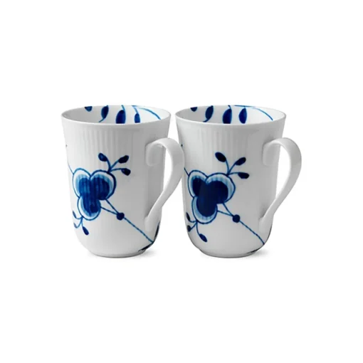Blå Mega Riflet Krus 33 cl 2pk<ROYAL COPENHAGEN Clearance