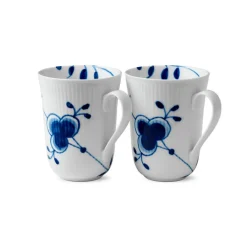 Blå Mega Riflet Krus 33 cl 2pk<ROYAL COPENHAGEN Clearance