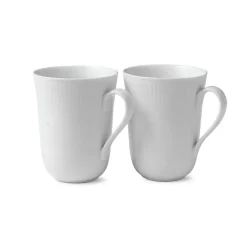 Hvit Riflet Krus 33cl 2pk<ROYAL COPENHAGEN