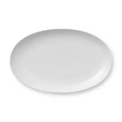 HVIT RIFLET OVAL ASJETT 23CM<ROYAL COPENHAGEN Best