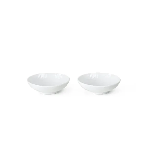 Hvit Riflet Dip Skåler 9cl 2pk<ROYAL COPENHAGEN