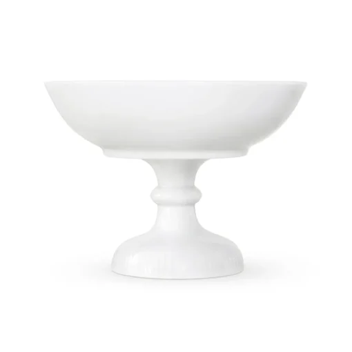 Hvit Riflet Skål på Fot 15 cm<ROYAL COPENHAGEN New