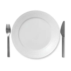 Hvit Riflet Tallerken 27cm<ROYAL COPENHAGEN New