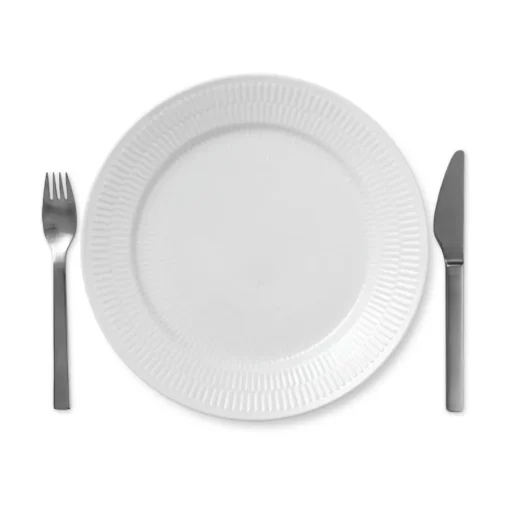 Hvit Riflet Tallerken 27cm<ROYAL COPENHAGEN New