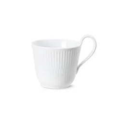 Hvit Riflet Kopp m/Høy Hank 24cl<ROYAL COPENHAGEN Best