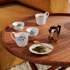 Hvit Riflet Kopp m/Høy Hank 24cl<ROYAL COPENHAGEN Best