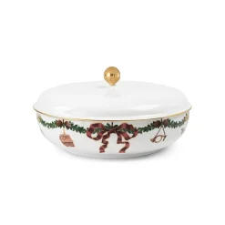 Stjerne Riflet Jul Skål med Lokk 21cm<ROYAL COPENHAGEN Discount