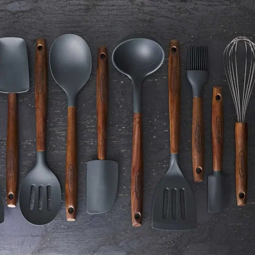 Serveringsskje m/Riller 31cm Karbonisert Ask<SCANPAN Clearance