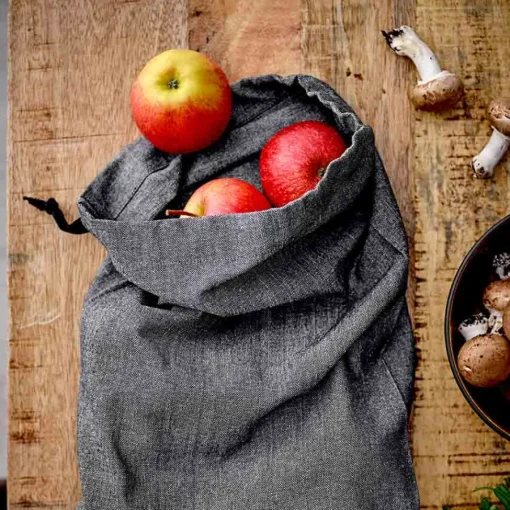 Södahl Chambray Organic Brødpose 44cm Sort<SÖDAHL New