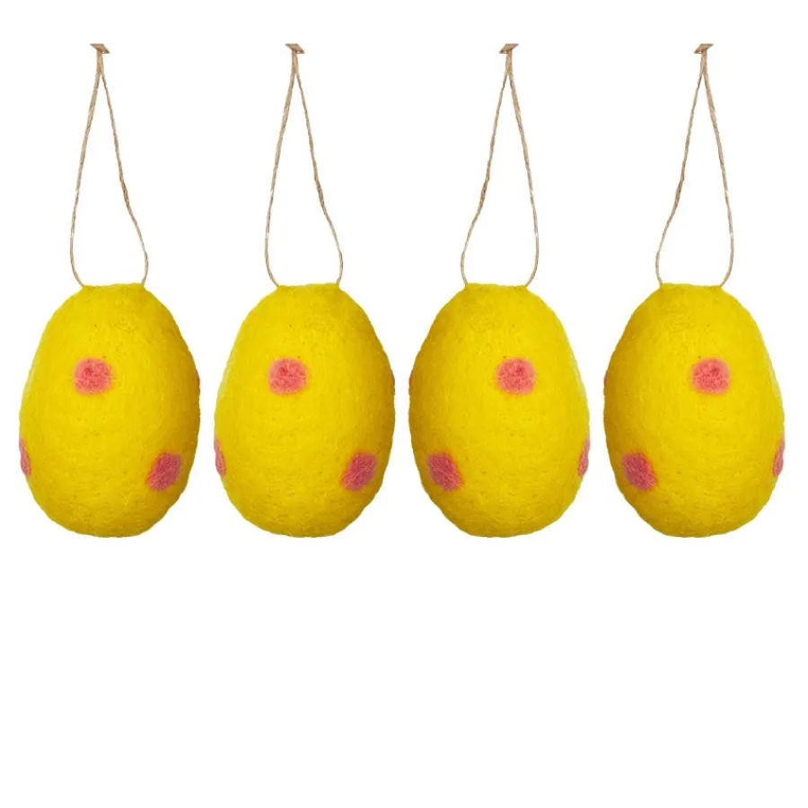 Easter Collection Tovet Egg Ull 4x4cm 4pk<SEASONS Hot