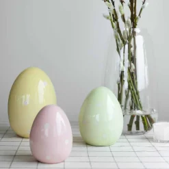 Easter Collection Egg m/Blomster 16cm Gul<SEASONS Hot